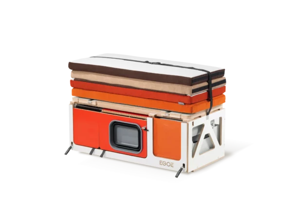 TOPINCN Camping Box, Camping Aufbewahrungsbox Pull Ring Stapelbar 50L Große  Kapazität Starke Tragfähigkeit mit Holzdeckel für Auto (Grau-weiß)